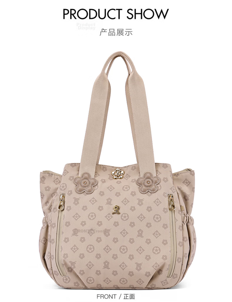 MONTAGUT Women's Large Capacity Tote Bag Luxury Crossbody Shoulder Bag Holiday Gift Khaki 6