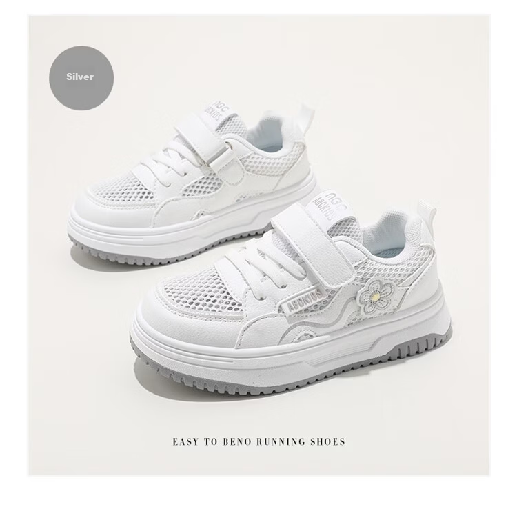 ABC KIDS Kids Spring White Sneakers Breathable Mesh Youth Sports Shoes White Purple Size 34 13
