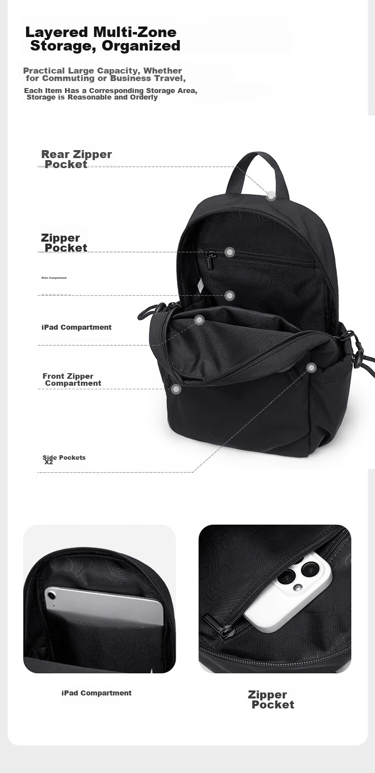 GOLF Lightweight Crossbody Bag Unisex Casual Sports Chest Bag Outdoor Cycling iPad Shoulder Bag Multifunctional Small Backpack 18