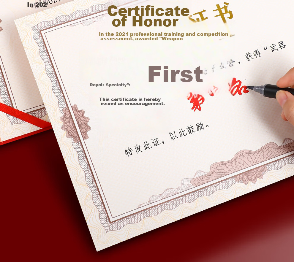Faramon Red Foil Stamped Honor Certificate A4 Award Certificate Corporate Award Certificate Completion Certificate (10 Books with 15 Inserts) Paper Version 6K 15