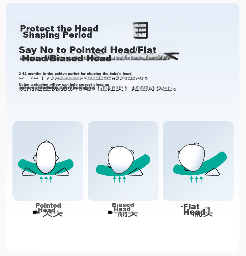 PurCotton Baby Shaping Pillow Pure Cotton Newborn Neck Protection Pillow Head Correction Children's Pillow - Obedient Little Rabbit 2