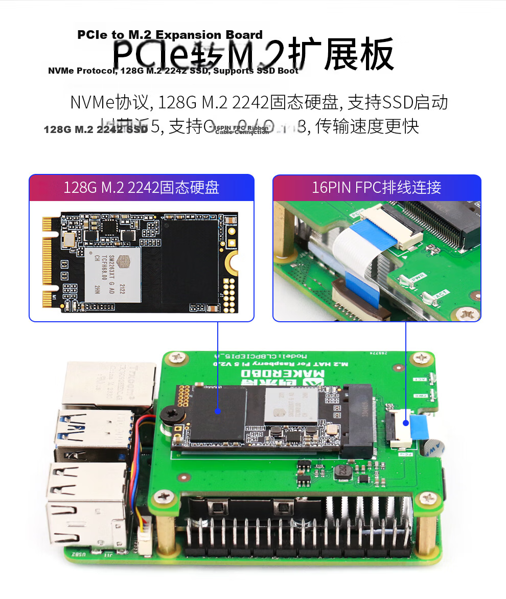 Raspberry Pi 5 Official Original Development Board 5th Generation Mainboard LINUX Kit Computer AI Programming 4GB Mainboard Visual Development Kit (8GB) 28