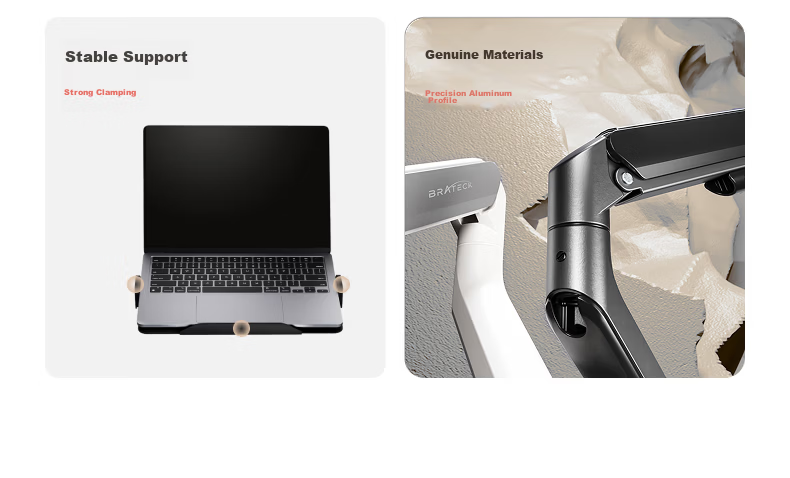 Brateck Beihu Monitor Stand, Mechanical Arm, Monitor Laptop Stand Arm, Screen Support, Dormitory Inverted Stand, E500Pd Flowing White + APE40 4