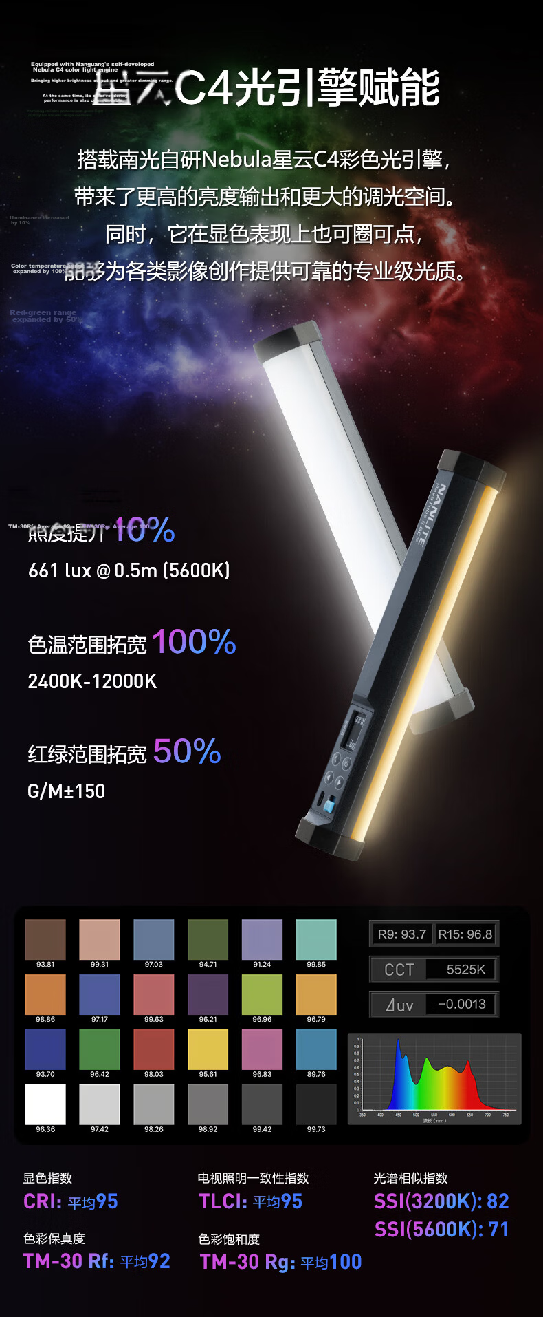 NANLITE PavoTube II 6CP RGB Tube Light Live Streaming Ambient Fill Light Outdoor Portable Pocket Soft Handheld LED Photography Light 3