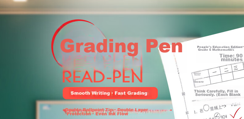 BAOKE PC1946 Retractable Gel Pen Teacher Grading Pen Smooth Writing 0.5mm Dual Ballpoint Marker Pen Non-slip Sleeve Student Exam Pen Black 12pcs/Box 1