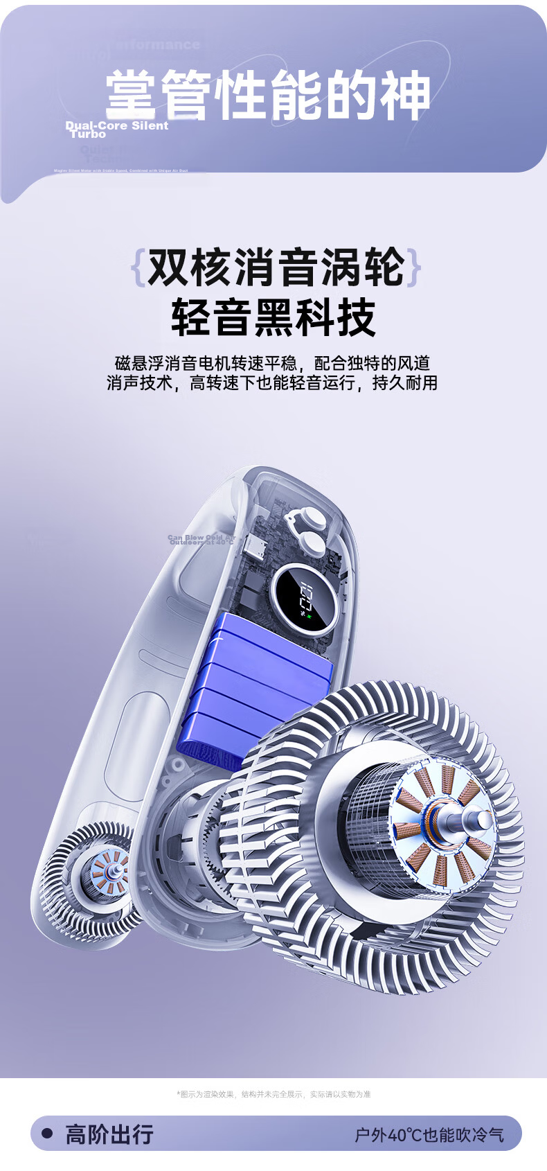 Kewo [Super Cooling | Double Refrigeration] Neck Hanging Fan Semiconductor Air Conditioner Small Portable Personal Long Battery Life Cooling Device Neck Fan Customizable 10