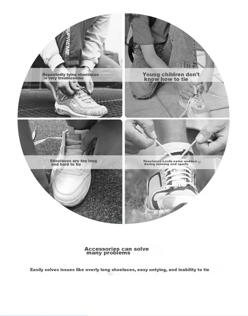 FOOTOPPO Lazy Shoelaces White Sneakers Casual Shoes Sports Shoelace Buckles Men No-Tie Shoelaces Adult No-Buckle Lazy Shoelace Clips Women 3