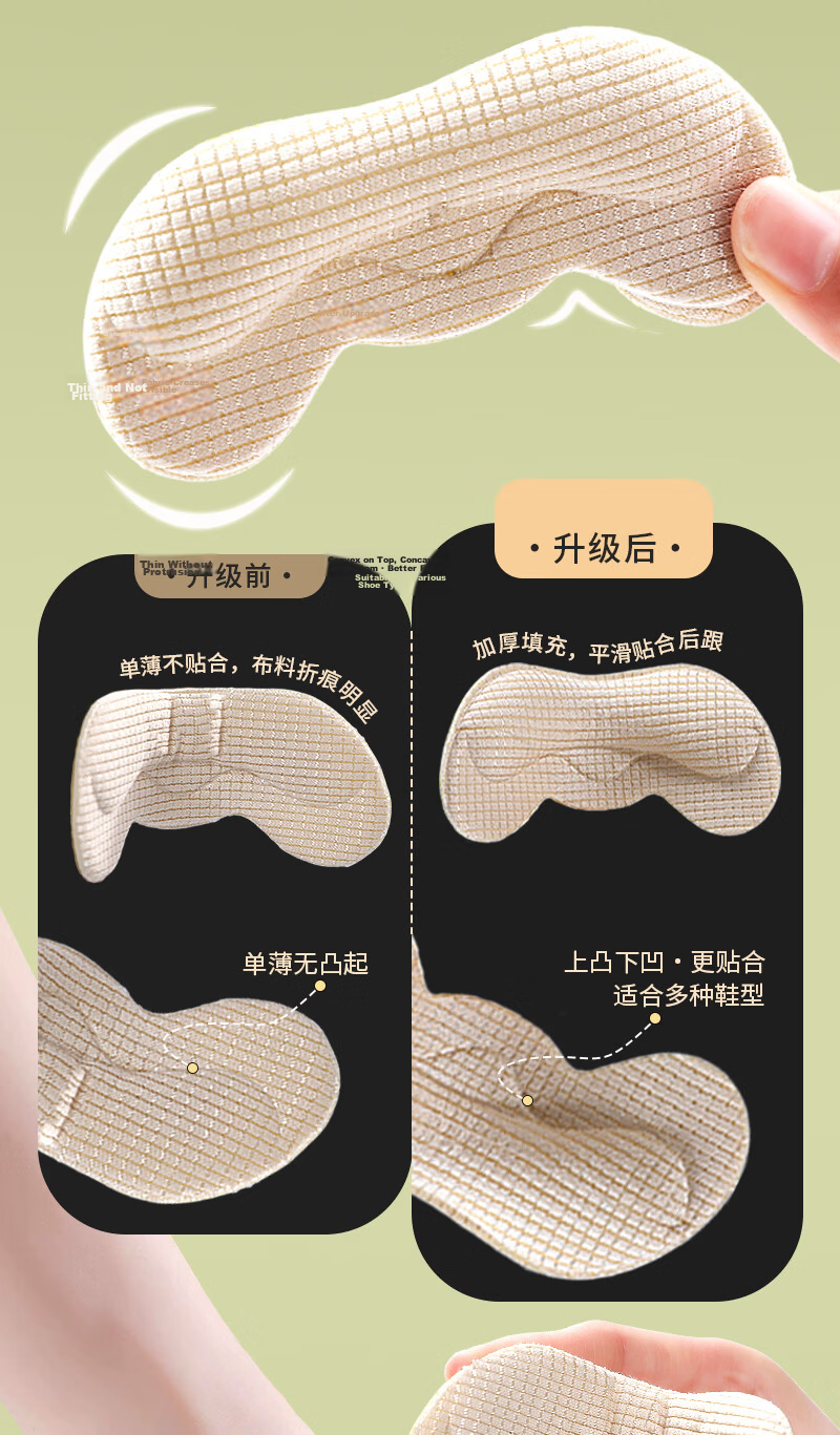Energy Rebound Heel Pads Anti-Slip Anti-Friction Shoe Inserts for Women High Heels and Men Leather Shoes, Size Reducer Half Size, Black, 3 Pairs 5