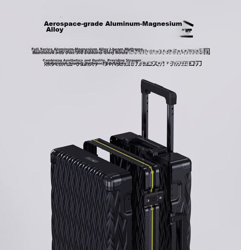 SUMMIT 20-inch Aluminum-Magnesium Alloy Luggage Full Metal Business High-End Travel Suitcase Pressure-Resistant Silent Wheels Trolley Case Blue 7