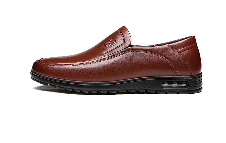 LAORENTOU Leather Shoes for Men, Top-Grain Cowhide Business Casual Shoes, Comfortable Breathable Slip-On Men's Shoes 510904419 Black Size 40 25