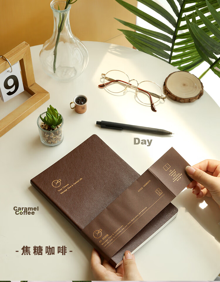 Kinbor Green Bubble Self-Filling A5 Timeline 80g/96 Sheets PU Leather Planner Time Management Notebook Efficiency Planning Journal DT53426 19