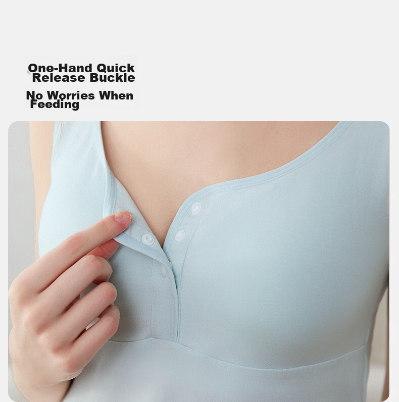 EMXEE Maternity Nursing Tank Top Pure Cotton Bra-Free Camisole with Chest Pads Breastfeeding Cover for Pregnant Women XL 21