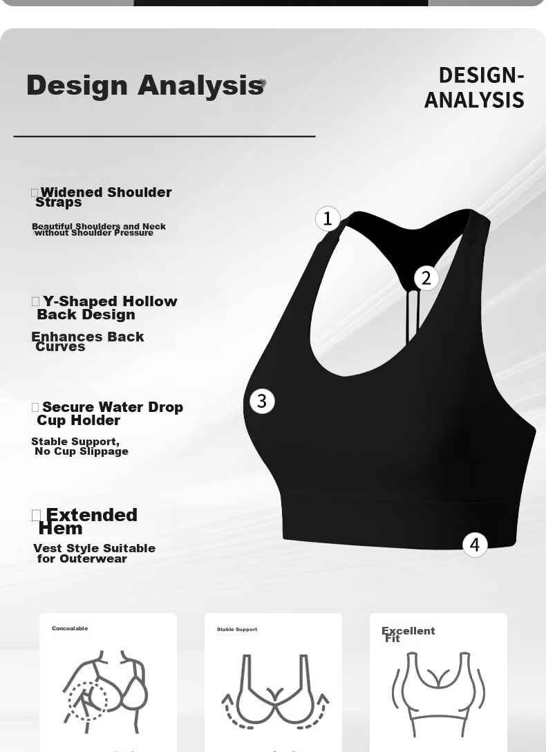 Xueqiman Women's Yoga Wear 2026 New Shockproof Beautiful Back Push-Up Sports Vest Bra Running Fitness Pilates Bra 2