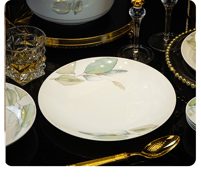 Haoya Jingdezhen Ceramic Dinnerware Set, 8-Inch Plates, 4-Pack 11