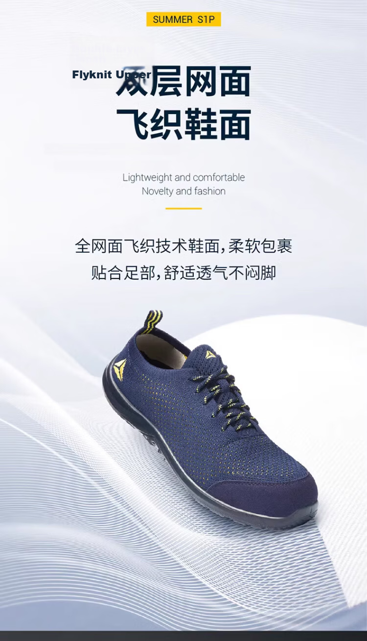 Delta 301236 Safety Shoes Anti-Static Puncture-Resistant Anti-Smash Slip-Resistant Breathable Blue Yellow Size 37 4