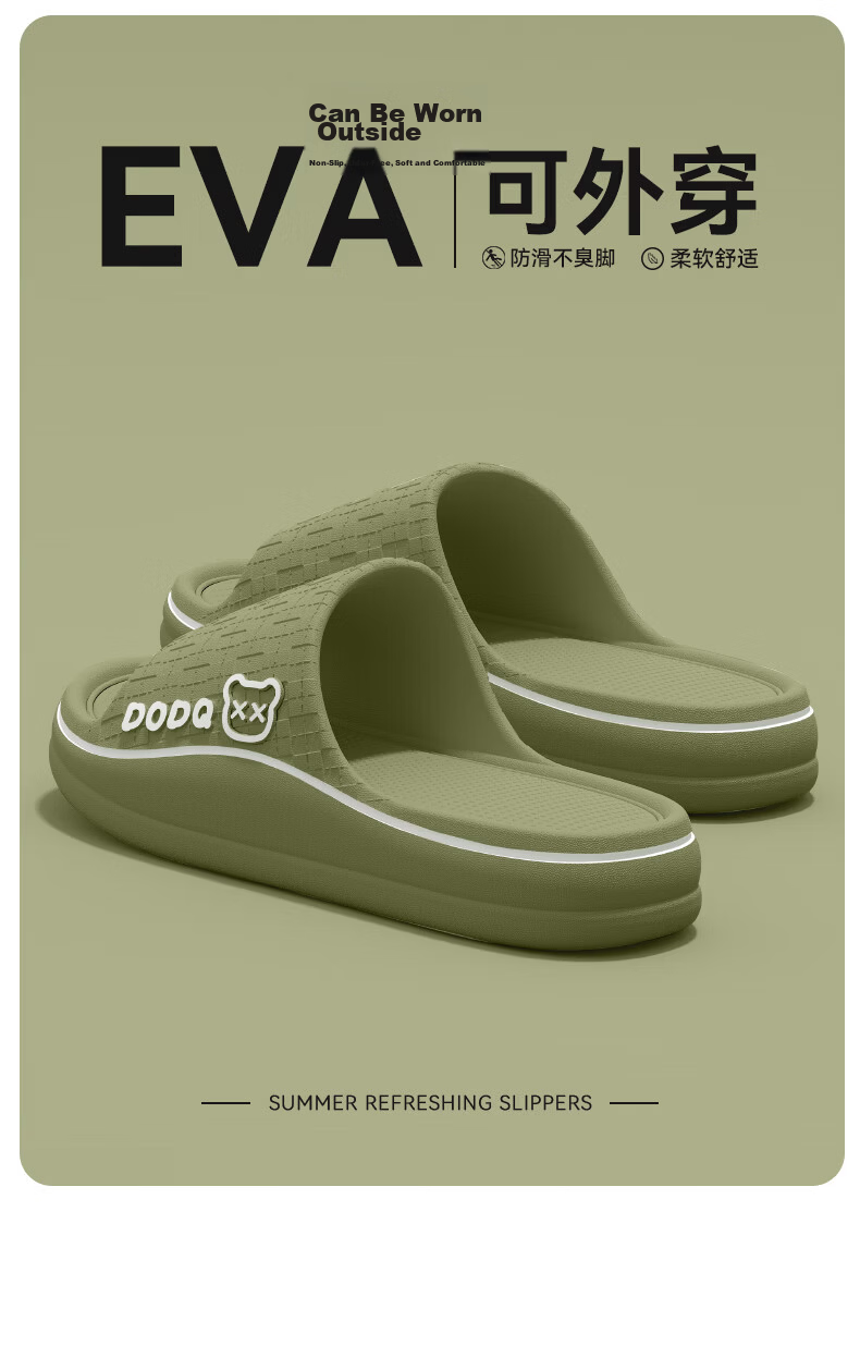 Gogaman Men's Slippers 2026 New Summer Antibacterial EVA Odor-Resistant Bathroom Shower Non-Slip Couple Indoor Home Cool Slippers for Women 25