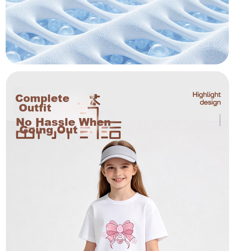 Baleno Girls Summer Set Stylish Sporty Short Sleeve T-Shirt Lightweight Children's Summer Mosquito-Repellent Pants Two-Piece Set 8