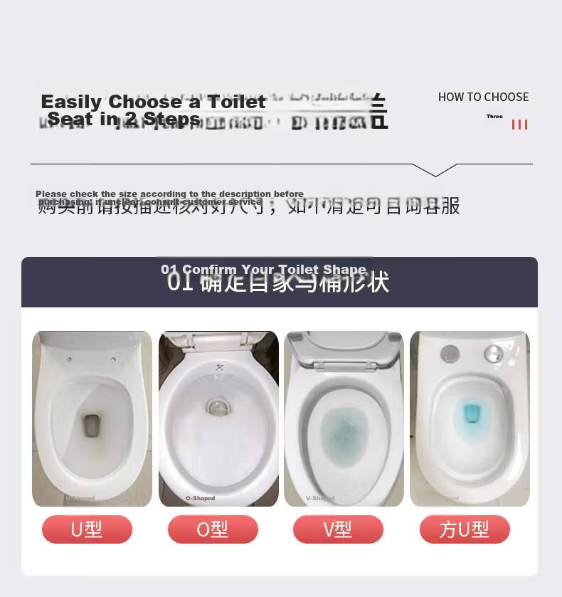 Jingwanhui Universal U-Shaped Toilet Seat Cover Pressure-Resistant Slow-Closing Thickened Old-Style Toilet Seat Ring JW3115 4