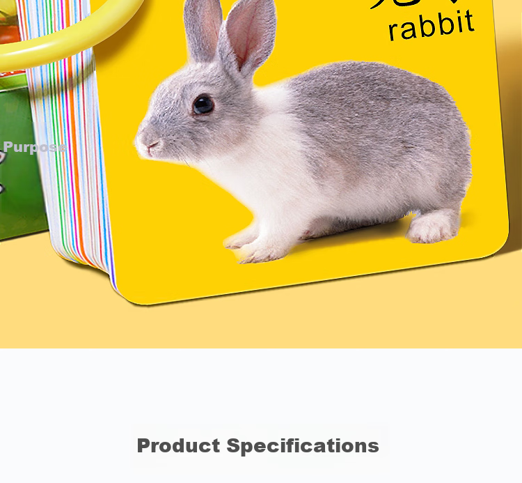 Dipuer Colorful Cards for Baby's Early Education, 3-6 Months Cognitive Cards, Picture Recognition Cards, Animal Cards, Object Recognition Cards 2