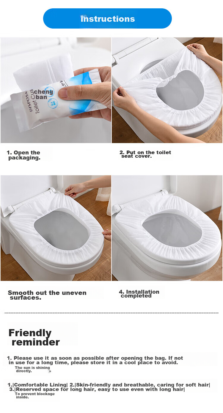 JAJALIN Disposable Toilet Seat Covers [250 Pieces], Dissolvable Toilet Seat Protectors, Waterproof Toilet Seat Covers for Hotels And Maternity Use 12