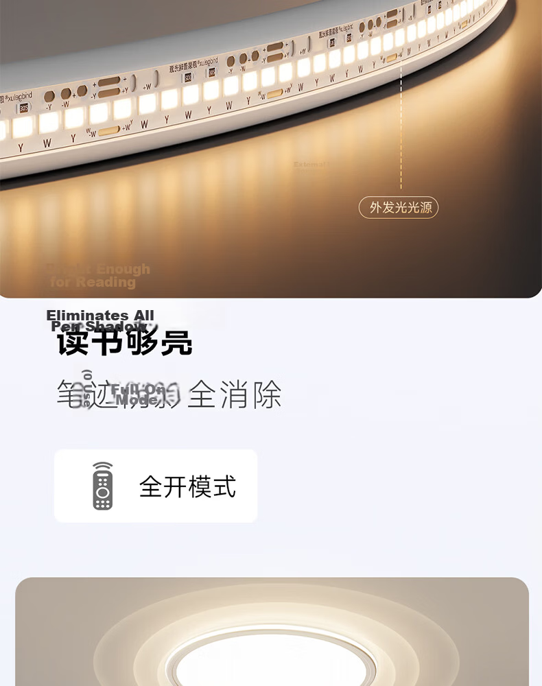 Dell Eye-Care Bedroom Ceiling Light with Cree LED, Ultra-Thin Seamless Aluminum Children's Room Lamp, Zhongshan Lighting with Installation Included 15