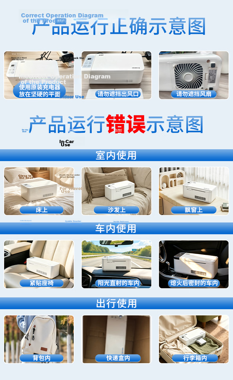 Xinxianglian Smart 4G Connected 2-8°C Temperature Controlled Portable Insulin Cooler Box with 24h Temperature Monitoring 24