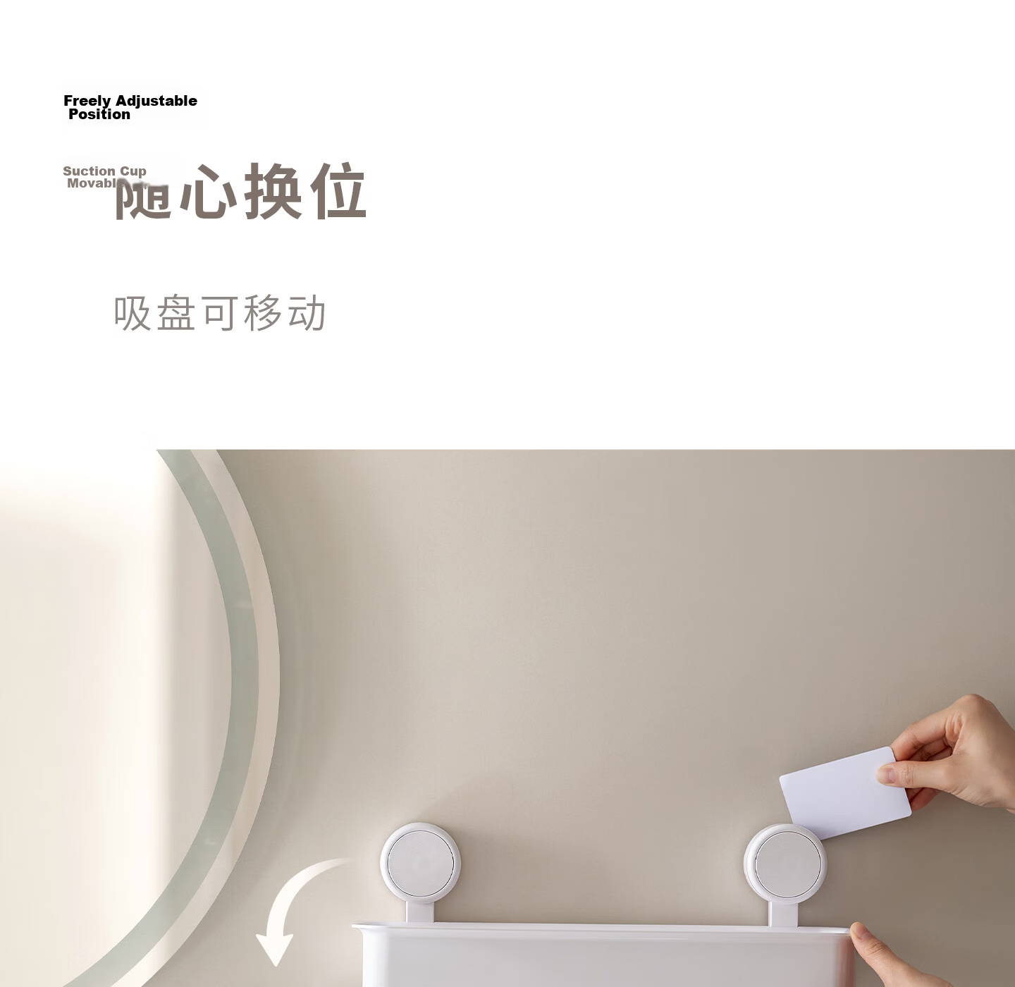 Lazy Corner Suction Cup Storage Rack Wall-Mounted Bathroom Sink Square No-Drill Shower Organizer 16