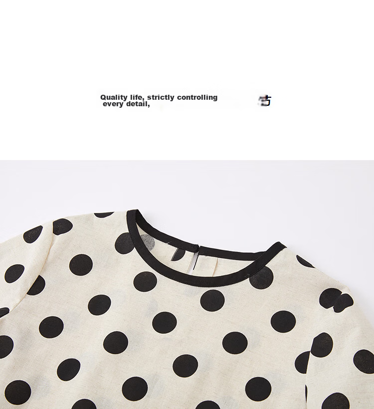 Demana [Linen Cotton Blend] Summer Vintage Urban Colorblock Crew Neck Polka Dot Print Loose Slimming T-Shirt for Women Premium 12