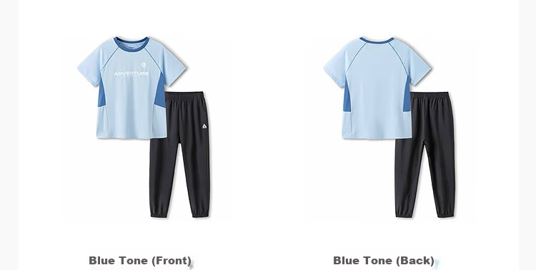 BALABALA Boys' Short-Sleeve Set, Children's Two-Piece Outfit for Older Kids, 2026 New Summer Style, Moisture-Wicking Quick-Dry T-Shirt And Pants 10