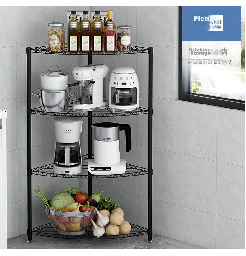 WoJia Bathroom Corner Shelf Basin Rack Storage Rack Living Room Washroom Multi-layer Floor-standing Rack 9