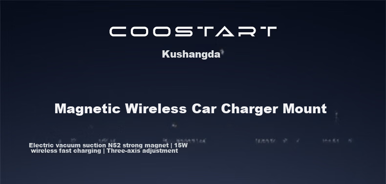 Kustar Electric Vacuum Suction Cup Car Phone Holder Magsafe Magnetic Foldable Rotatable Wireless 15W Fast Charging Live Streaming Vlog Anti-Shake Lampart Stand 1