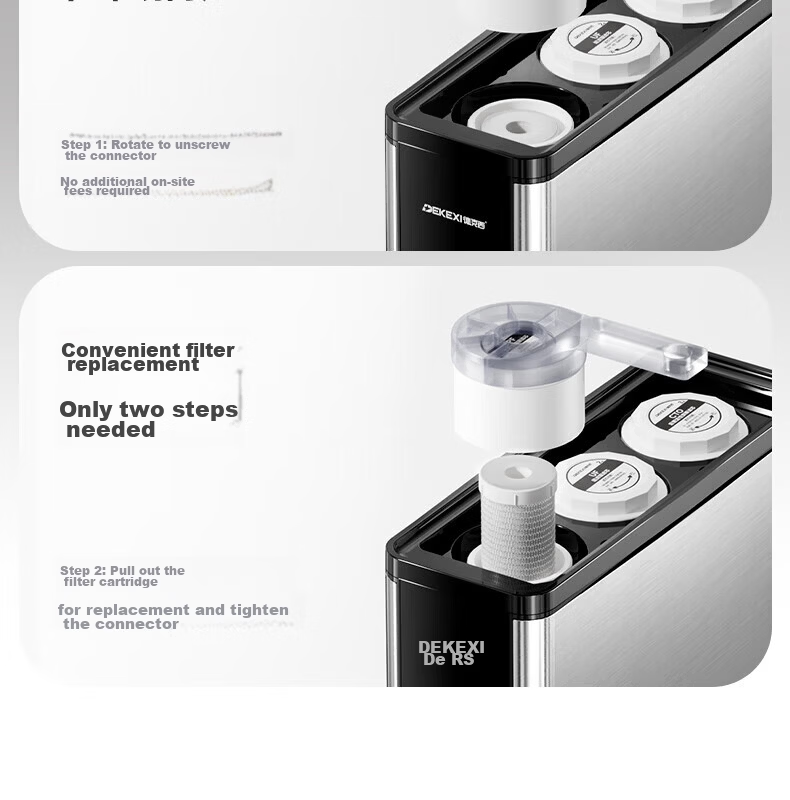 DEKEXI German Water Purifier for Home Kitchen, Pre-Filter for Tap Water, Ultrafiltration Water Purification System, Stainless Steel Water Filtration Device, Faucet 25