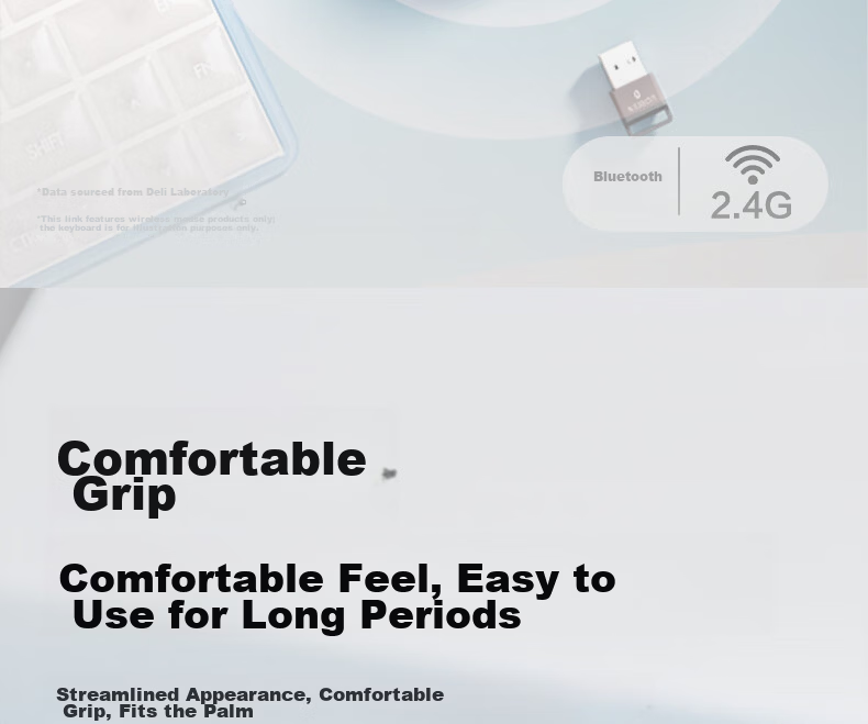 Deli Wireless Bluetooth Dual-Mode Mouse JD Self-Operated Silent Ergonomic Portable Office Mouse Laptop Desktop Universal 4000DPI White LN20-B 6