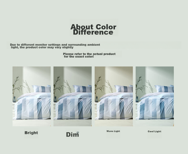 Bellees 4-Piece Bedding Set 100% Pure Cotton Xinjiang Cotton Breathable Striped Duvet Cover Bed Sheet Skin-Friendly for 1.5m Bed 14