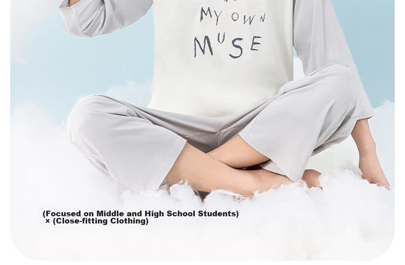 YING BO LUN Youth Pajamas, Spring And Summer Thin Style, Boys' Home Wear, for Middle And High School Students, Air Conditioning Clothing, 20813 Water Blue, Size 175 3