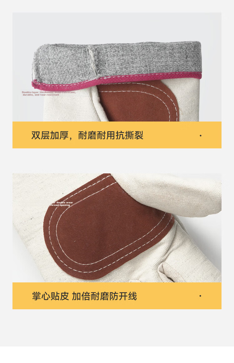 Shunxuan Canvas Work Gloves Labor Protection Thickened Wear-Resistant Leather Palm Railway Gloves Welding Handling Construction Pipeline Maintenance SFB-H 5 Pairs Pack 12