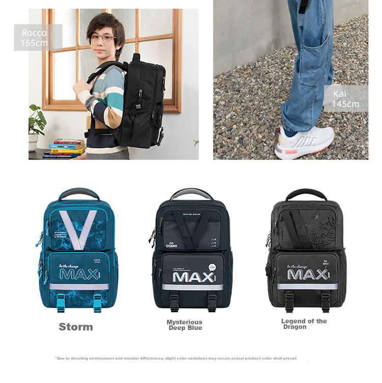 TigerFamily Middle School Backpack for Grades 3-9, Children's Double Shoulder Bag with Spine Protection And Weight Reduction, Backpack for Boys And Girls 25