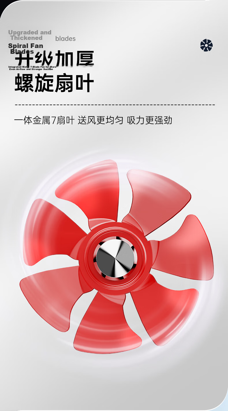 Diamond Brand High-Power 10-Inch Kitchen Exhaust Fan, Household Bathroom Ventilation Fan, Red Seven-Blade Industrial Ventilation Fan, Powerful Ventilator 8