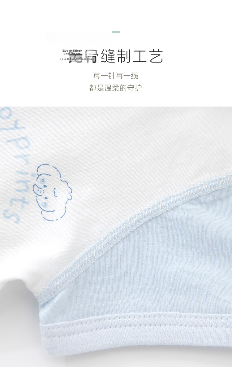 Babyprints Newborn Bodysuit 2-Pack Baby Summer Short Sleeve Romper Soft Cotton Thin Blue 66 7
