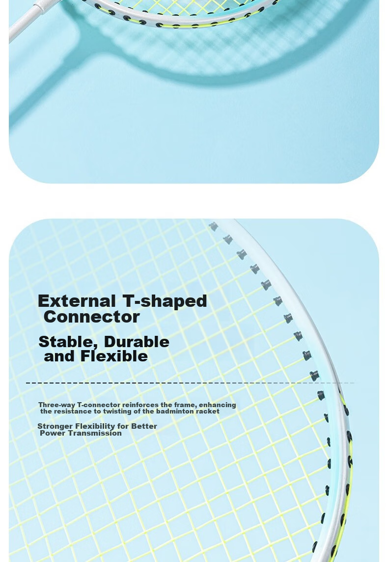Deli Angenite Wear-Resistant Concave Frame Aluminum Alloy Racket Classic Beginner Student Entry-Level (Blue Pair + 3 Balls) 9