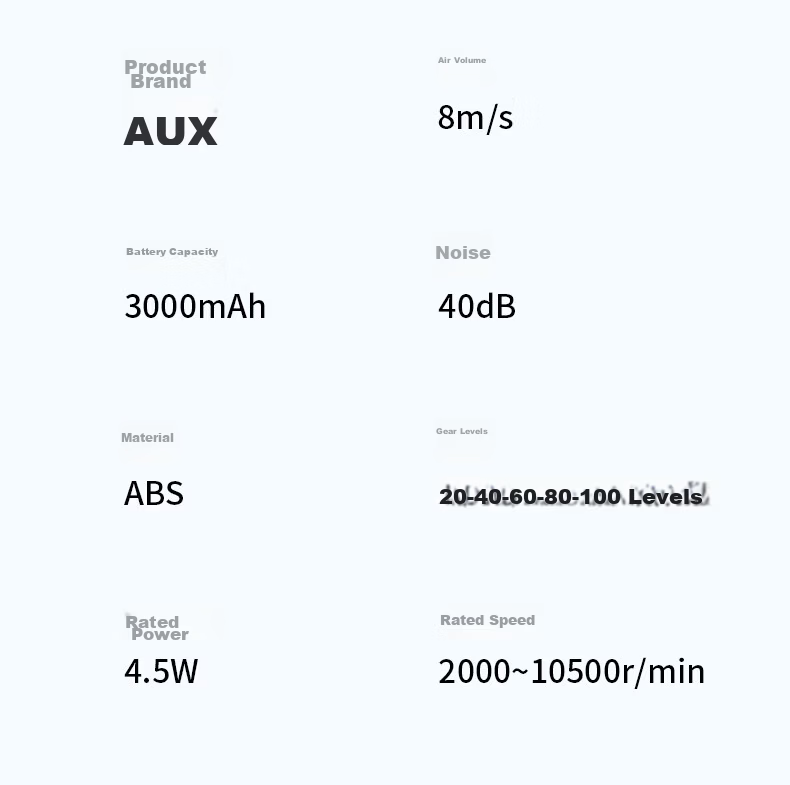 AUX Handheld Portable Mist Fan Long Battery Life Office Outdoor High Power USB Mini Rechargeable Fan 26
