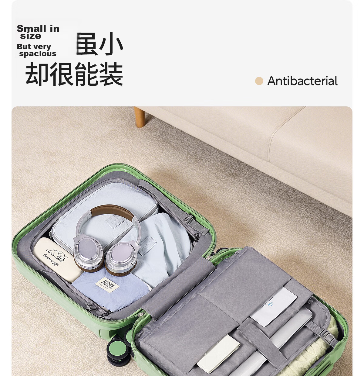 Aji 14-inch Small Suitcase Compact Budget Airline Carry-on Luggage for Women 16-inch Kids Trolley Travel Bag 9