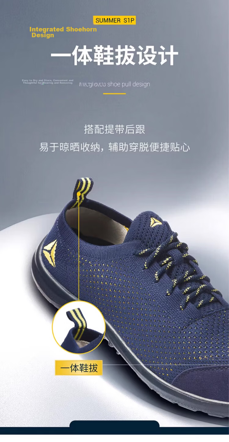 Delta 301236 Safety Shoes Anti-Static Puncture-Resistant Anti-Smash Slip-Resistant Breathable Blue Yellow Size 37 8