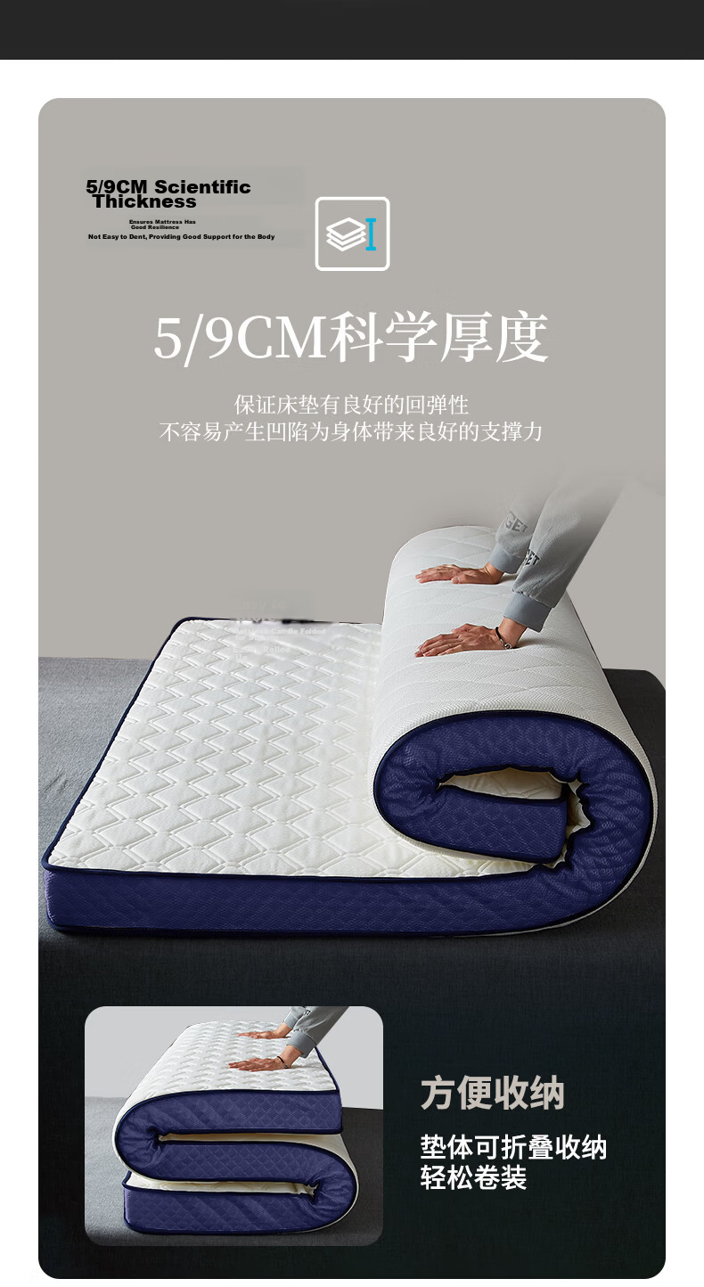 La Torretta Antibacterial Latex Mattress, Memory Foam, Thai Double Size 6D Foam Mattress Pad, Verona White, 180*200cm 12