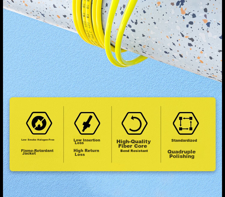 HAILE Single-Mode Fiber Optic Patch Cable (SC-SC, 9/125), Telecom-Grade Single-Core Pigtail Network Cable, 3 Meters, HJ-1SC 2