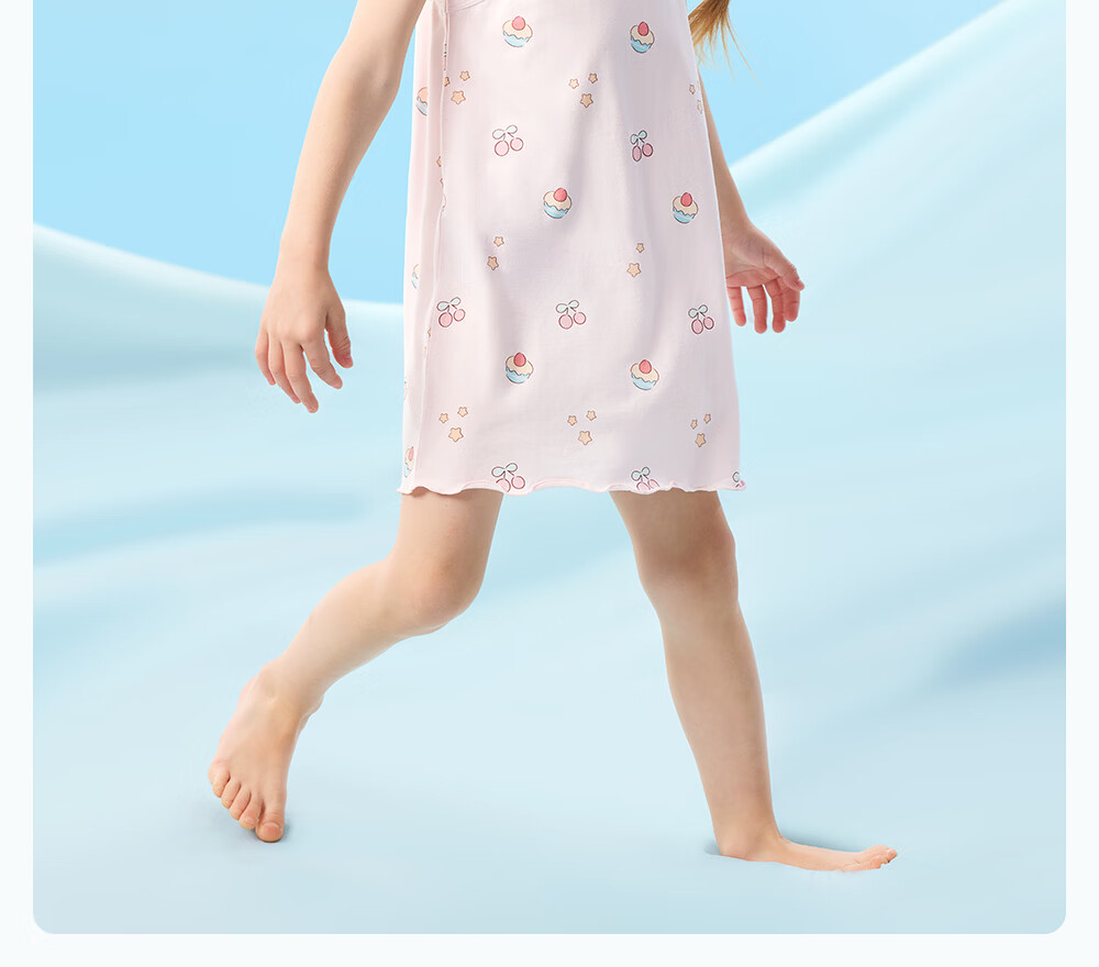Betis Girls' Pajamas 2026 New Summer Thin Breathable Cool Strap Children's Homewear Base Dress 31