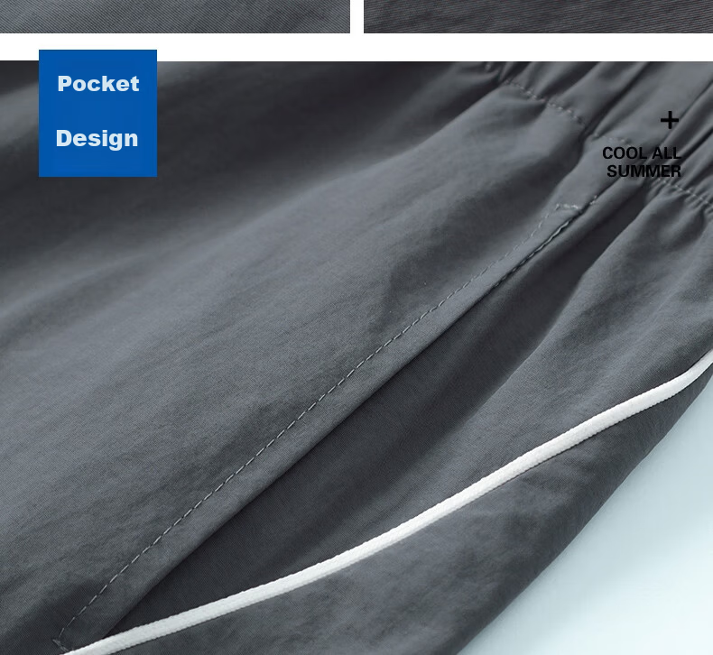 LangSha Men's Sports Shorts Summer Breathable Lightweight Loose Casual Outdoor Quick-Dry Running Fitness Ice Silk Five-Point Pants 19