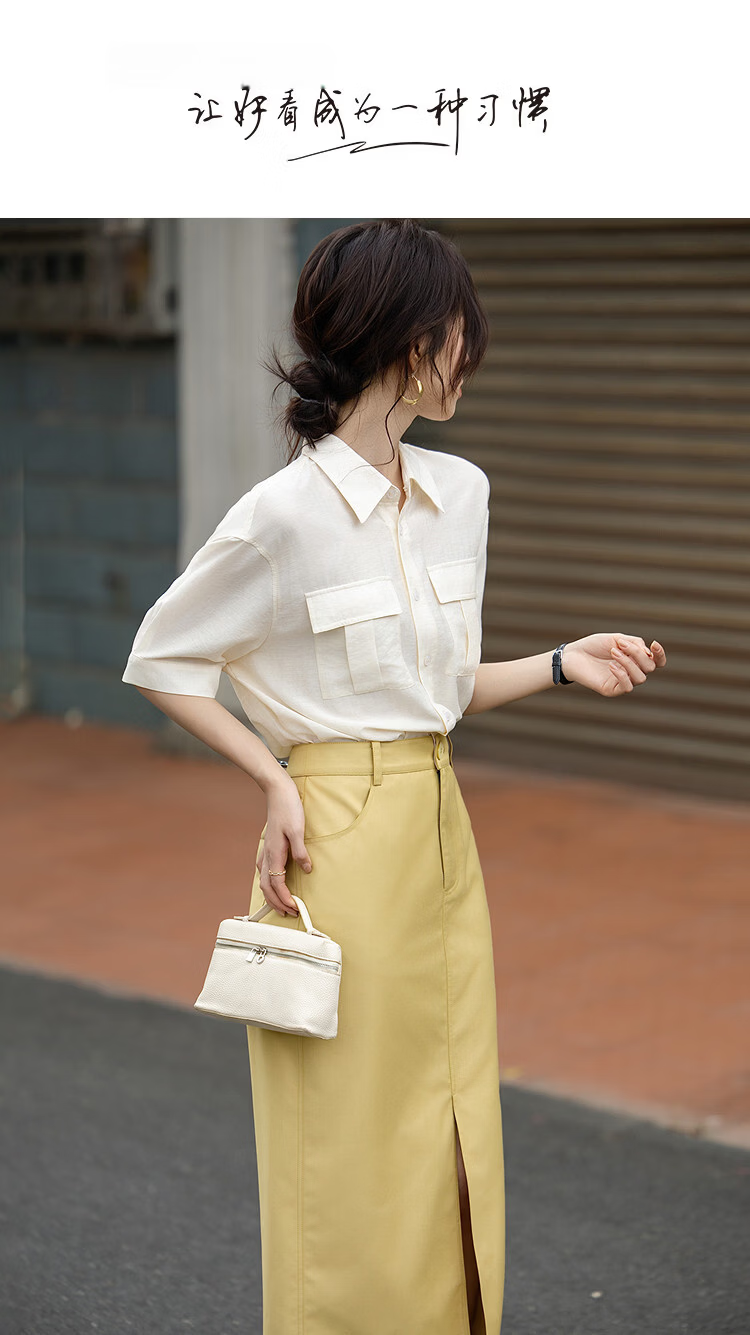Demana [With Linen] Summer Elegant Commuter Patchwork Slim Fit Petite Two-Piece Dress for Women 1