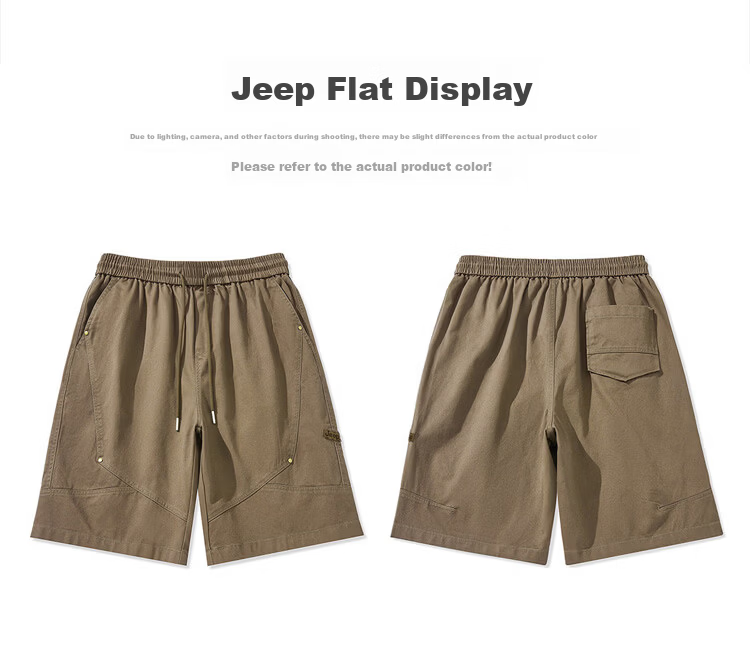 JEEP Men's Summer Cotton Straight Work Shorts Loose Casual Khaki 4XL 19