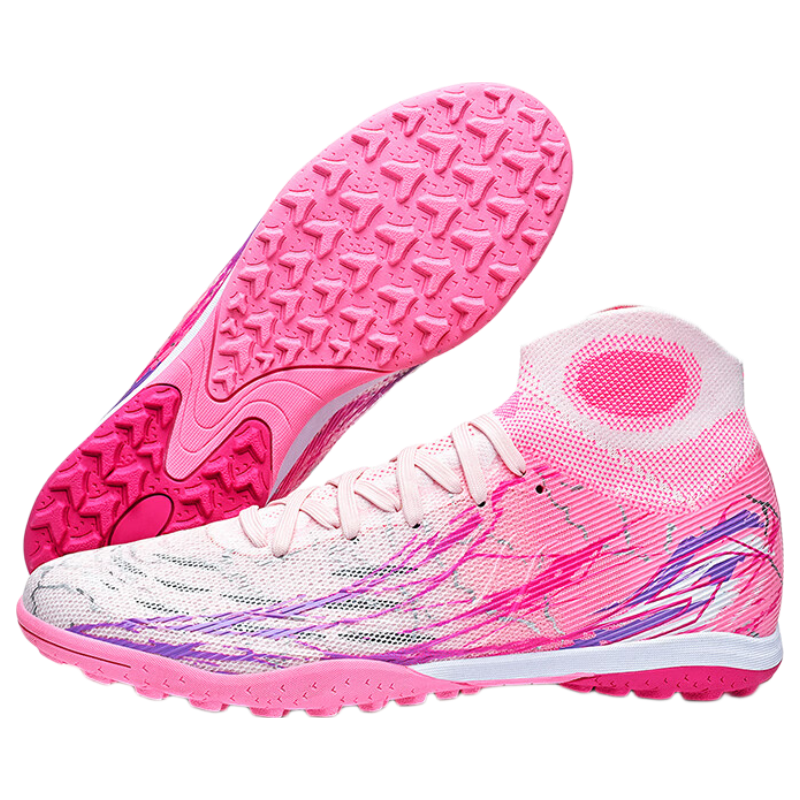 SAIBI Men's Soccer Shoes TF Turf Studs Adult Youth Student Professional Training Competition Shoes 308S Pink Size 39